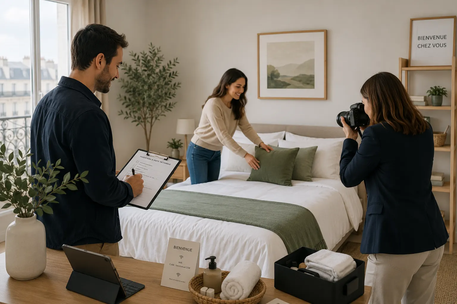 On prépare le logement — On met votre bien au niveau d'une adresse premium, en vous déchargeant au maximum.